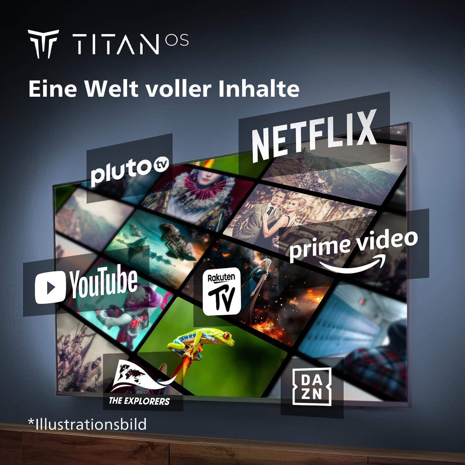 Philips 43PUS7609 Smart TV LED 4K - Écran 43 Pouces avec Plate-Forme Pixel Precise Ultra HD Titan OS et Son Dolby Atmos, Fonctionne avec Alexa et l’Assistant Vocal Google - Gris Anthracite