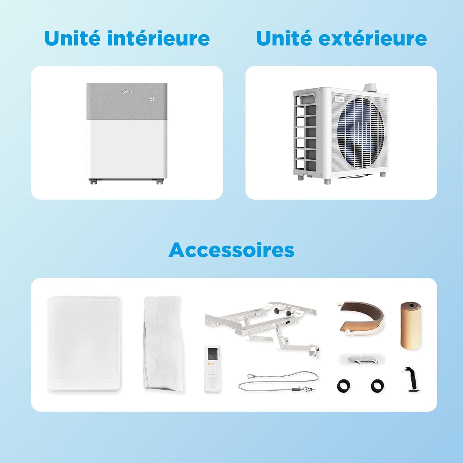 MIDEA Climatiseur PortaSplit Mobile Silencieux 4-in-1| 12000 BTU | Chauffage et Climatisation Portable Prêt à Poser 3,5kW- Clim Mobile avec rafraîchisseur, déshumidificateur, chauffage,ventilateur