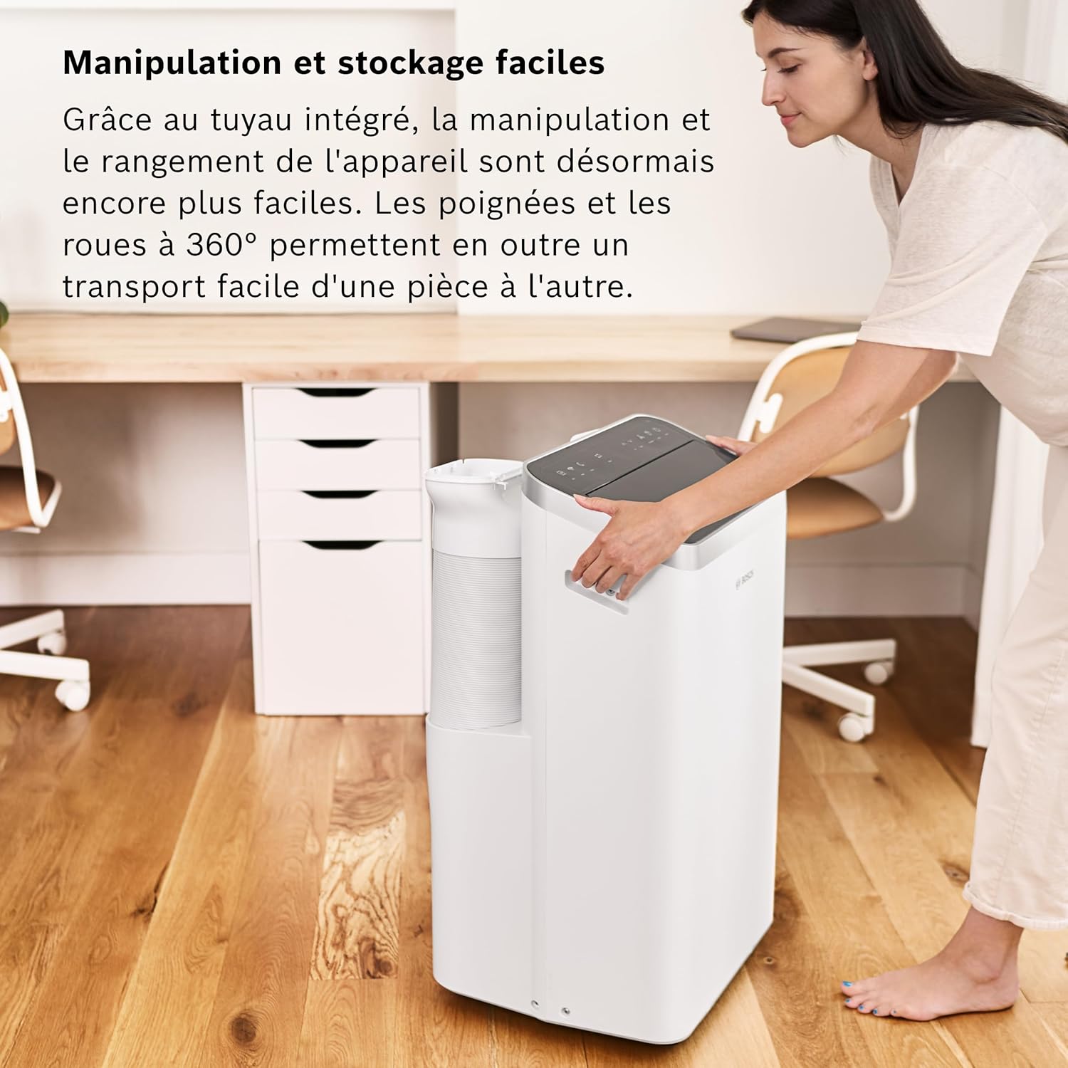 Bosch Cool 2000 Portable AC - 3 en 1 : Climatiseur, Déshumidificateur, Ventilateur - 2,6kW PAC pour les pièces jusqu'à 35m² - Avec Mode Auto, Mode Silencieux & Mode Veille