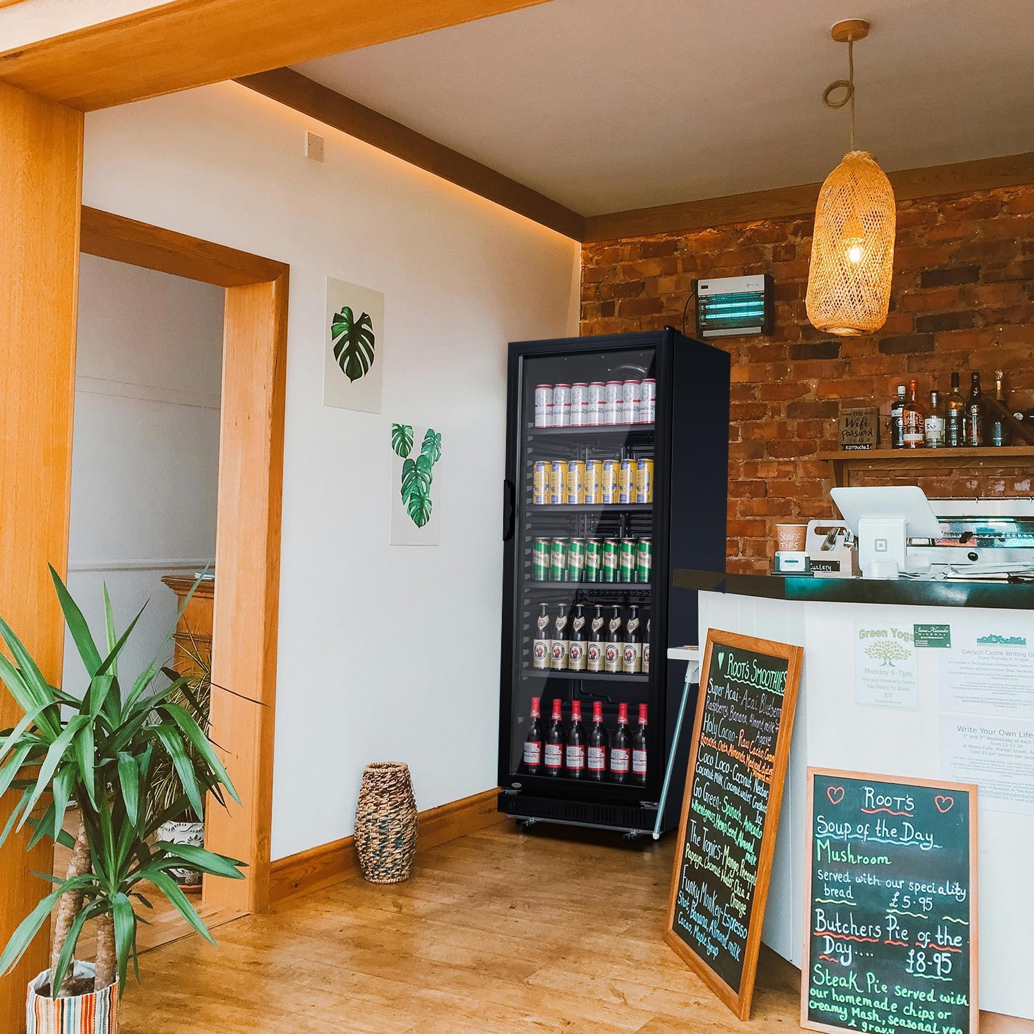 METRO Professional Réfrigérateur à Boissons GSC2360B, Acier/Verre, 62 x 63.6 x 175.3 cm, 347 L, avec Serrure, Noir