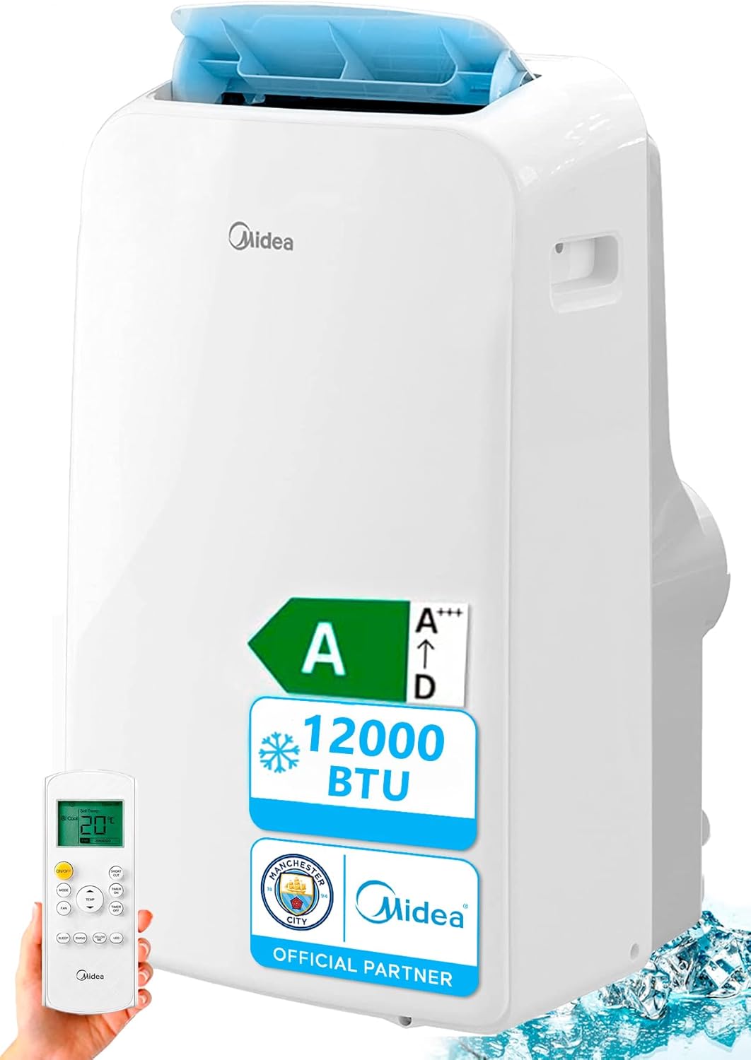 MIDEA Climatiseur PortaSplit Mobile Silencieux 4-in-1| 12000 BTU | Chauffage et Climatisation Portable Prêt à Poser 3,5kW- Clim Mobile avec rafraîchisseur, déshumidificateur, chauffage,ventilateur