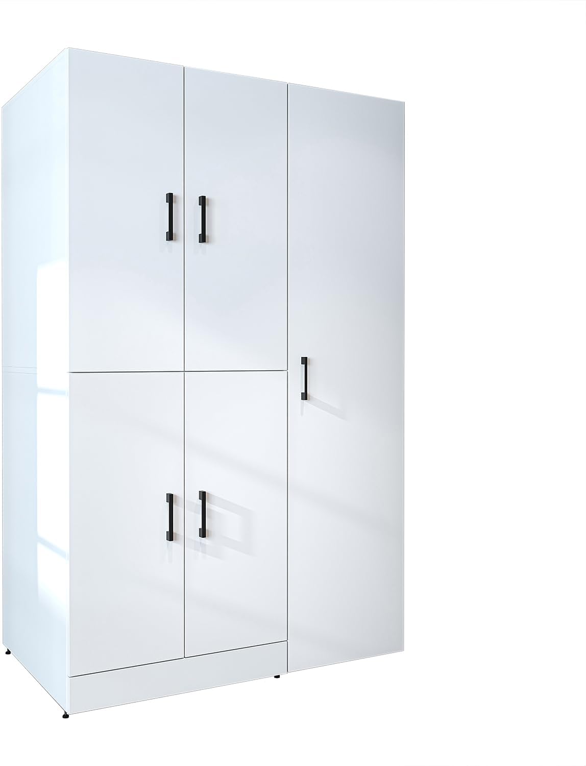 ROOMART Dora - Armoire de machine à laver - Pour sèche-linge et machine à laver - En 4 couleurs - Avec portes et panneau coulissant - Blanc - Chêne blanc - Chêne anthracite - Chêne blanc (chêne blanc)