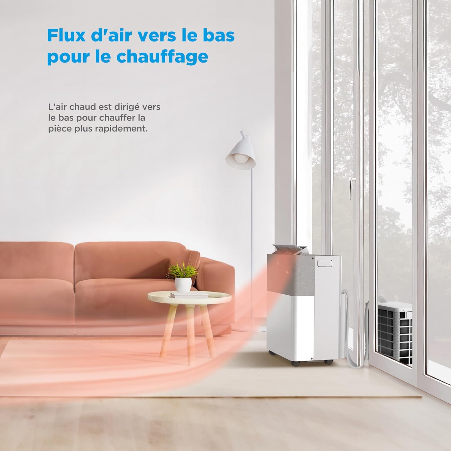 MIDEA Climatiseur PortaSplit Mobile Silencieux 4-in-1| 12000 BTU | Chauffage et Climatisation Portable Prêt à Poser 3,5kW- Clim Mobile avec rafraîchisseur, déshumidificateur, chauffage,ventilateur