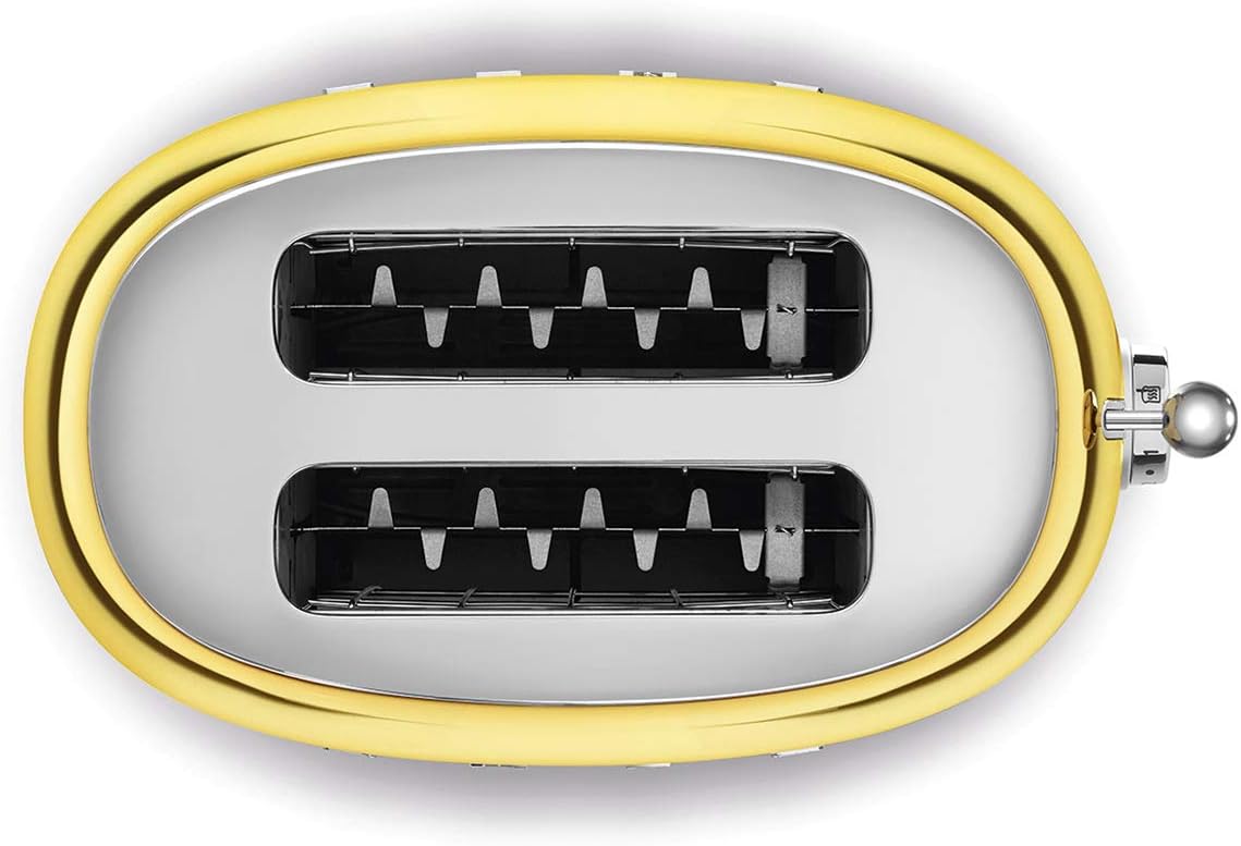 Smeg, Grille-pain 2 Tranches TSF01BLEU, 2 Fentes 36 mm, 6 Niveaux de Brunissage, Fonction Chauffage, Décongélation et Bagel, Éjection Automatique du Pain, Ramasse Miettes, 950 W, Noir