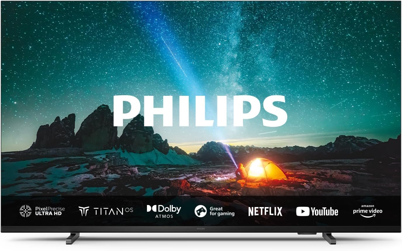 Philips 43PUS7609 Smart TV LED 4K - Écran 43 Pouces avec Plate-Forme Pixel Precise Ultra HD Titan OS et Son Dolby Atmos, Fonctionne avec Alexa et l’Assistant Vocal Google - Gris Anthracite