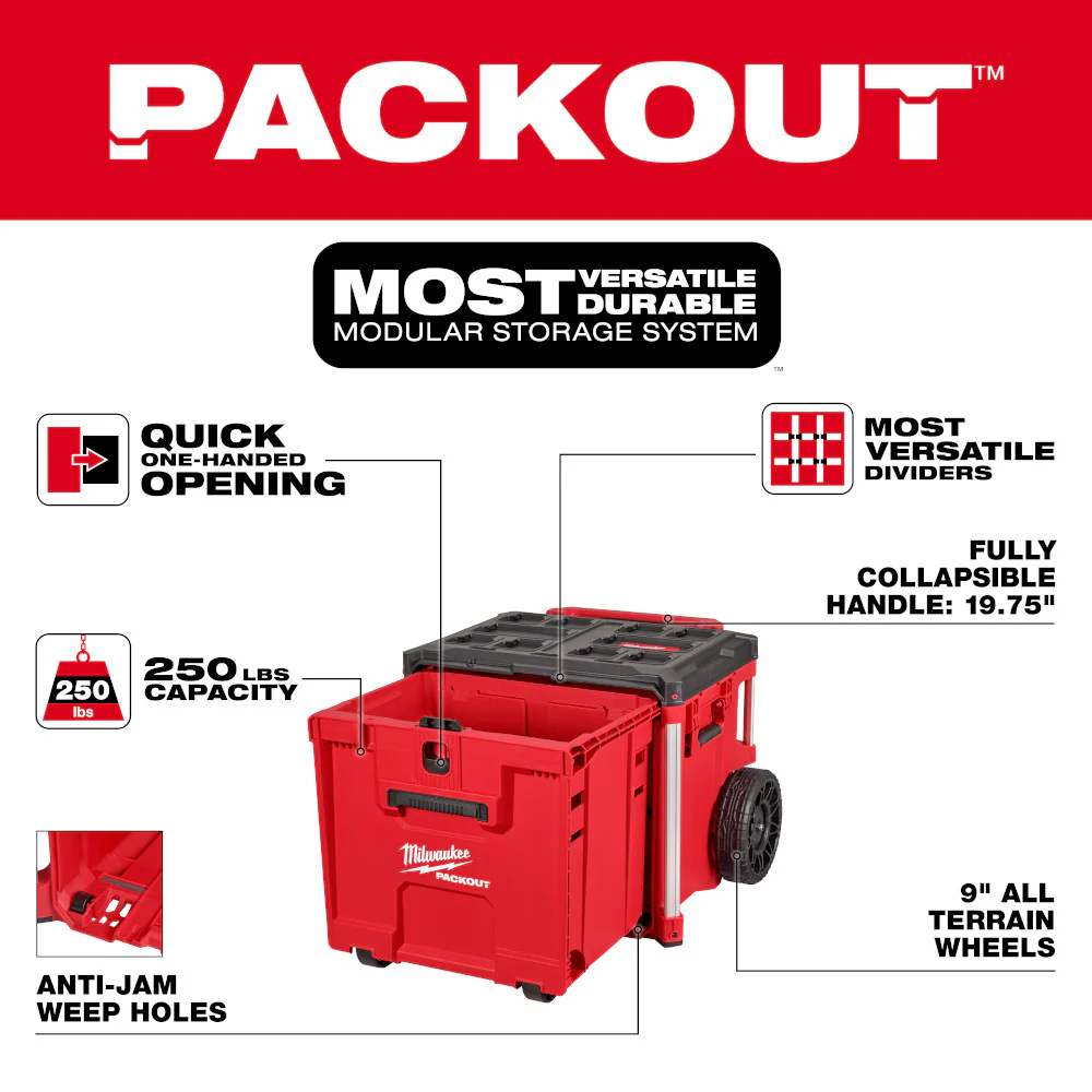 Milwaukee 48-22-8420- PACKOUT™ Rolling Drawer Tool Box