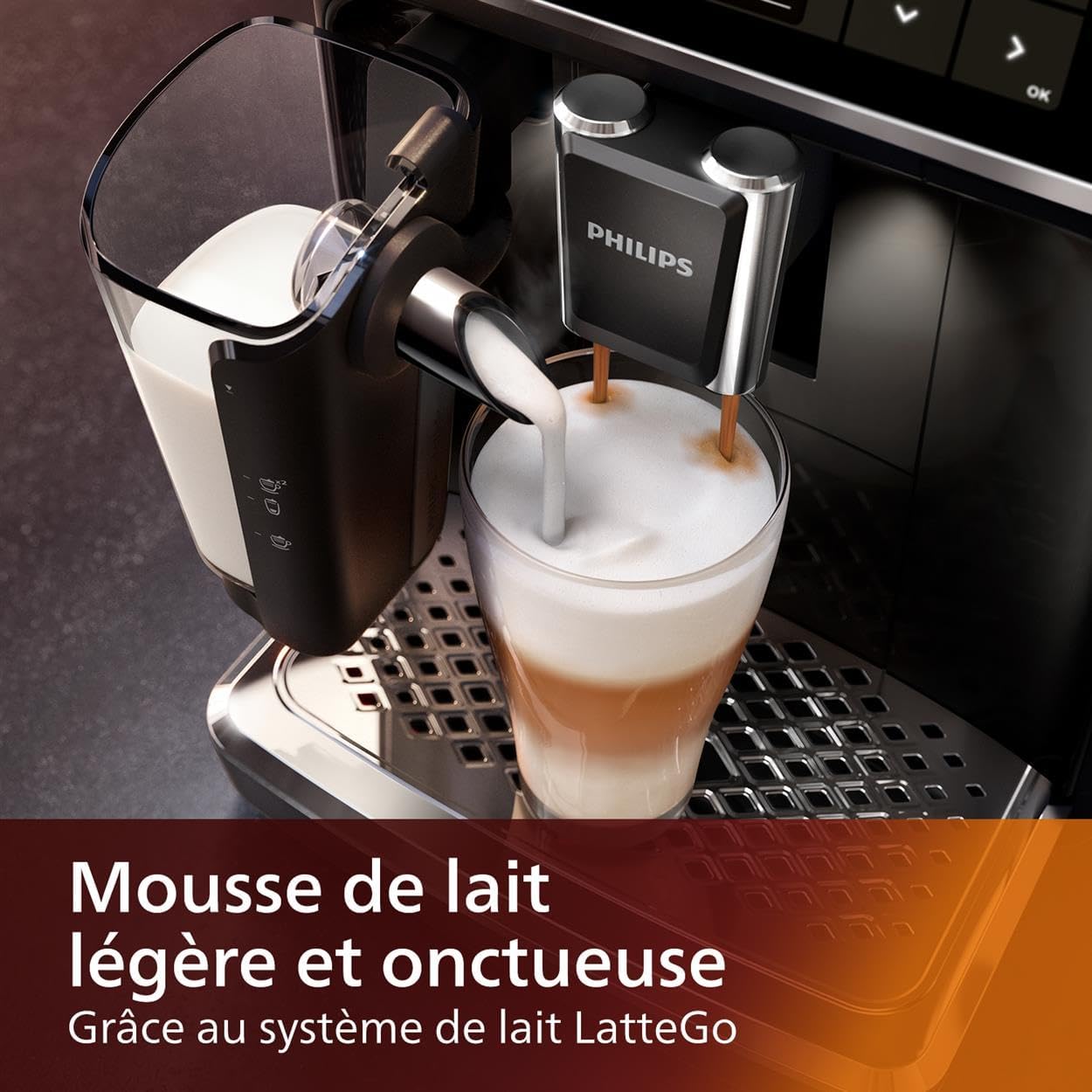 Philips Machine à Expresso Entièrement Automatique 5500 Series–20 Boissons Chaudes et Glacées, Carafe LatteGo Facile à Nettoyer, SilentBrew 40% Plus Silencieuse, QuickStart, Noir et Argent (EP5546/70)