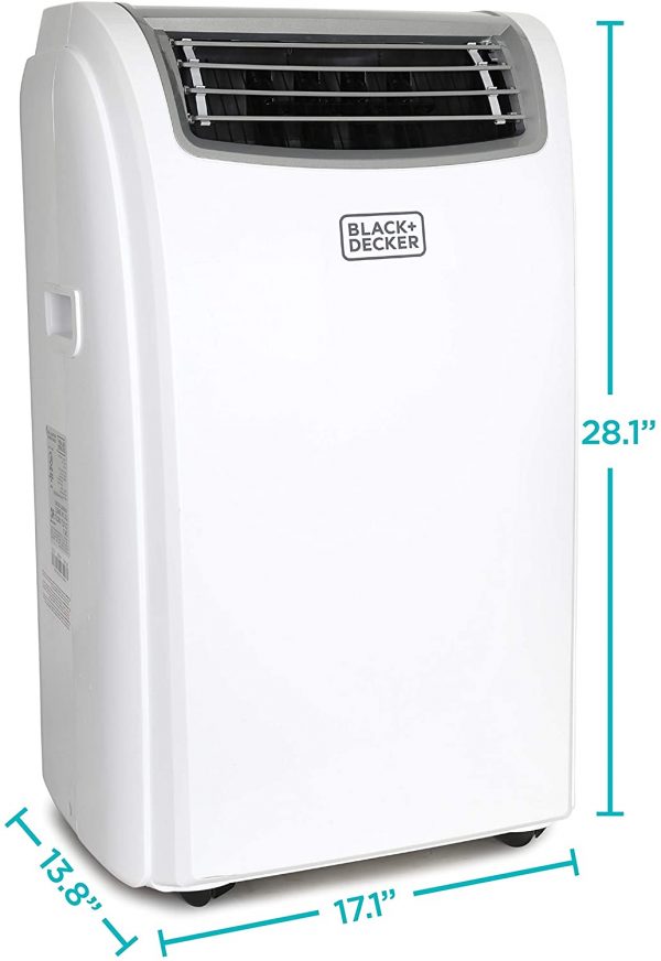 BLACK DECKER 14 000 BTU Climatiseur portable avec chaleur et télécommande, blanc