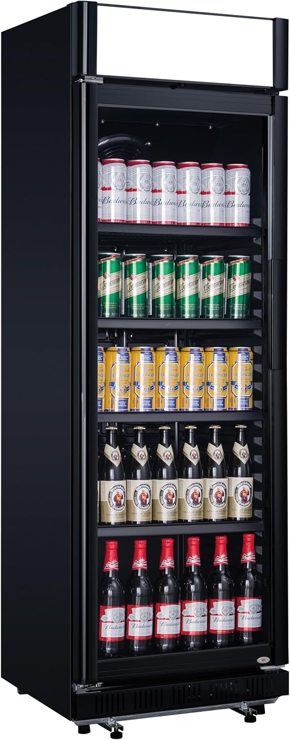 METRO Professional Réfrigérateur à Boissons GSC2360B, Acier/Verre, 62 x 63.6 x 175.3 cm, 347 L, avec Serrure, Noir