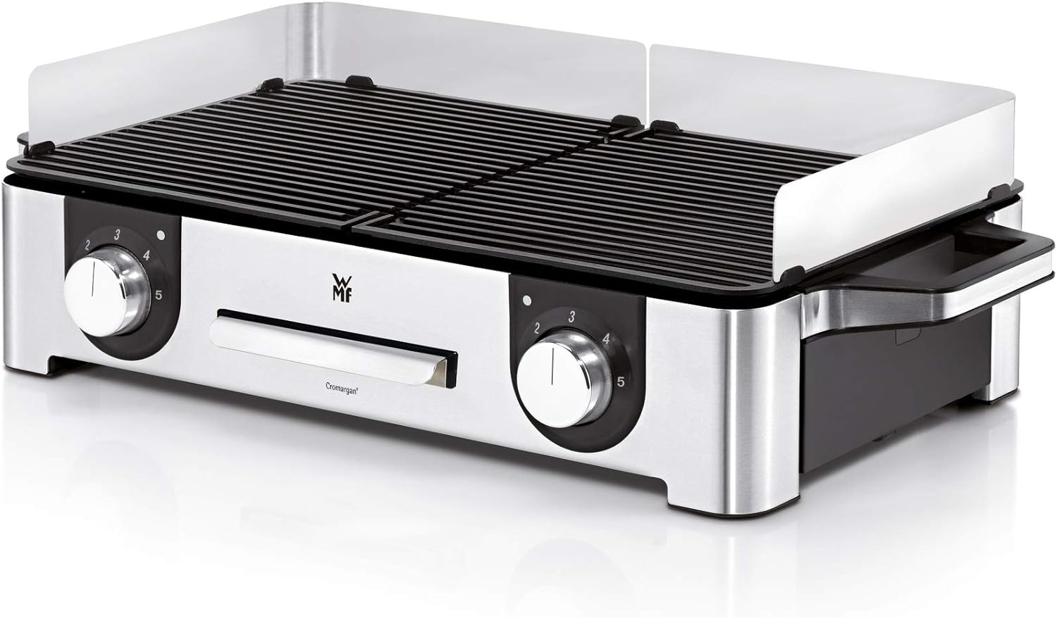 WMF Master-Grill électrique, 2400W, Grande surface 28x50cm, Revêtement antiadhésif, Plaques amovibles compatibles lave-vaisselle, Inox 18/10 Cromargan, Lono 0415280011