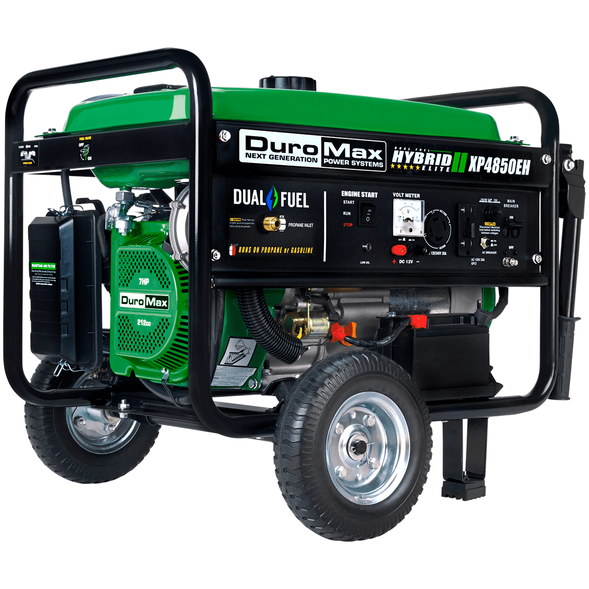Générateur hybride DuroMax XP4850EH 4,850 Watt 210cc à double carburant avec démarrage électrique