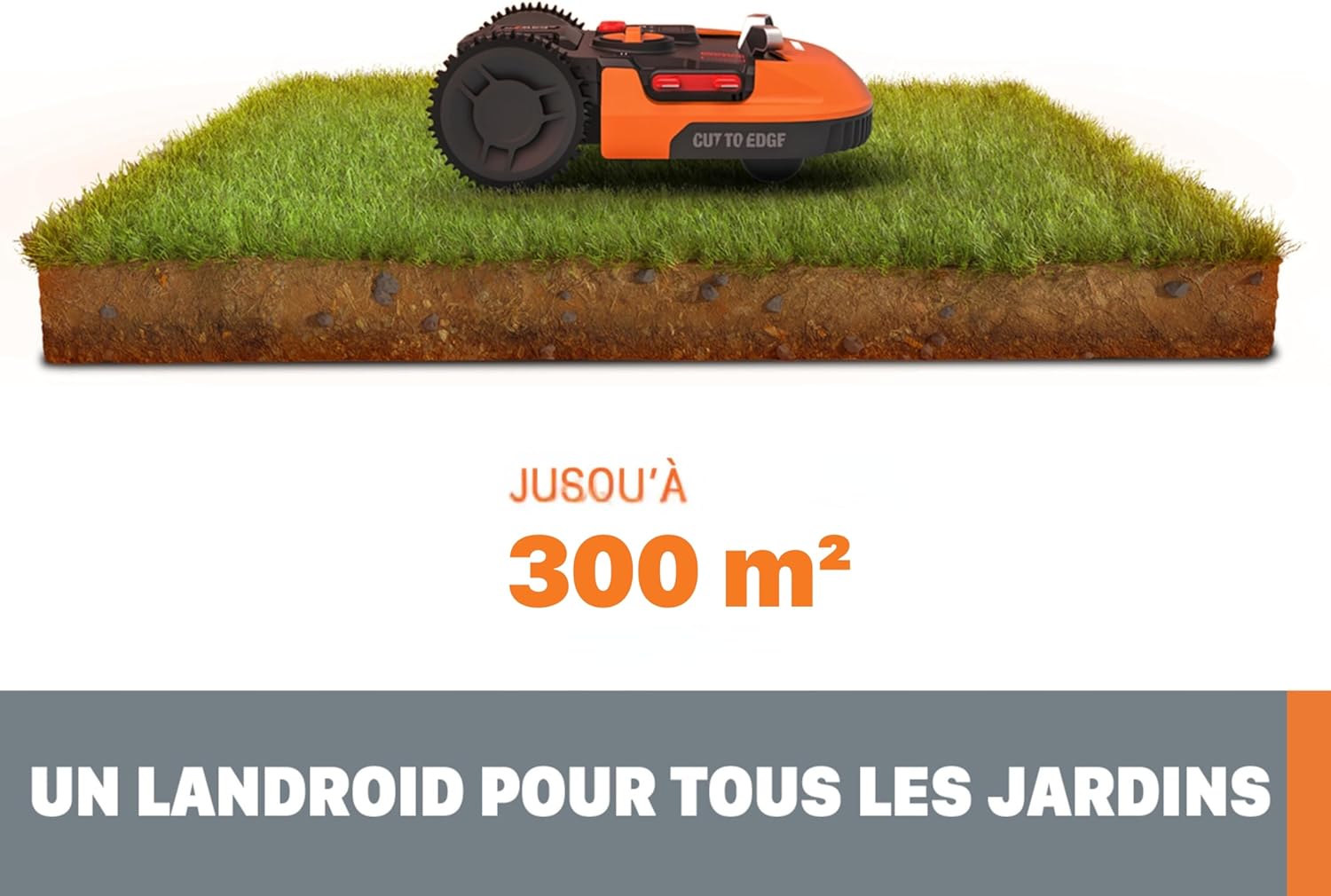 WORX LANDROID Vision WR206E.1, Robot Tondeuse sans Fil périphérique 600 m² Surf.Max 700 m², Installation en 30 Min, Caméra 4K + IA Adaptative, évite Tous Les Obstacles, Coupe des Bordures, Multizone