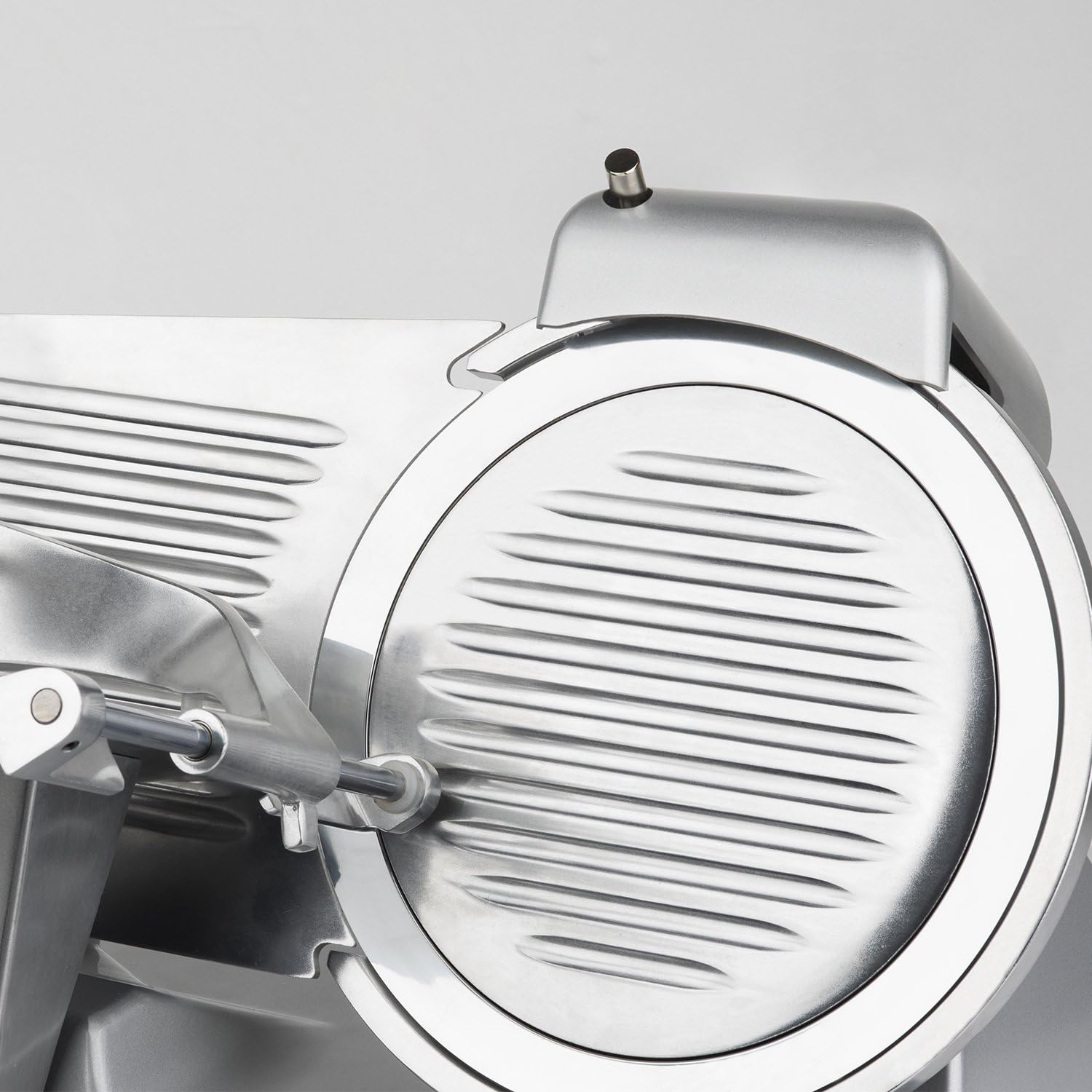 H.Koenig Trancheuse électrique à viande MSX254, charcuterie, professionnelle, précise,coupe 0-12 mm,lame 25 cm,aiguiseur intégré,large plateau,282 rpm, Rouge