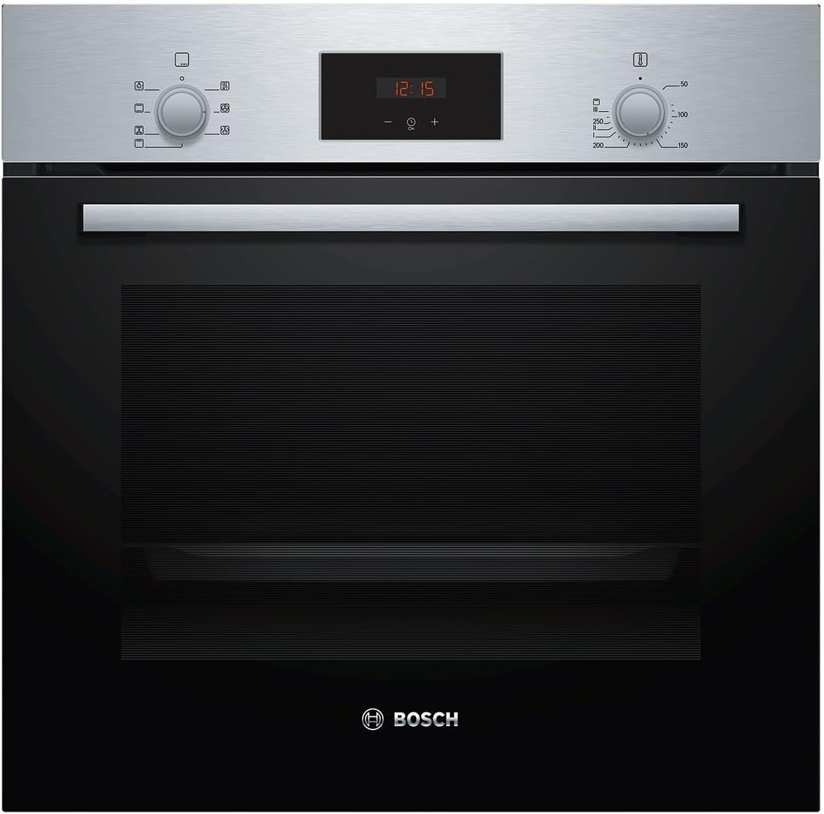 Bosch HBF133BR0 Série 2 - Four encastrable - 60 x 60 cm - Accessoire de nettoyage EcoClean Direct - Cuisson Air chaud 3D sur 3 niveaux en même temps - Écran LED - Chauffage rapide - Sécurité enfant