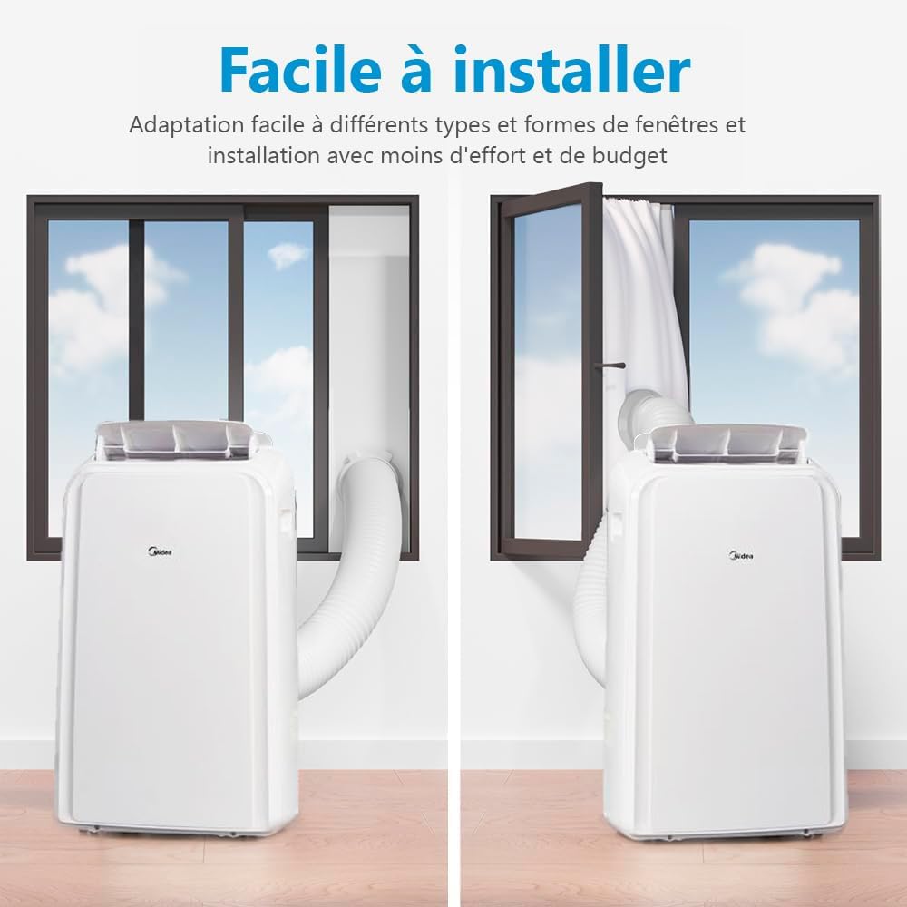 MIDEA Climatiseur PortaSplit Mobile Silencieux 4-in-1| 12000 BTU | Chauffage et Climatisation Portable Prêt à Poser 3,5kW- Clim Mobile avec rafraîchisseur, déshumidificateur, chauffage,ventilateur