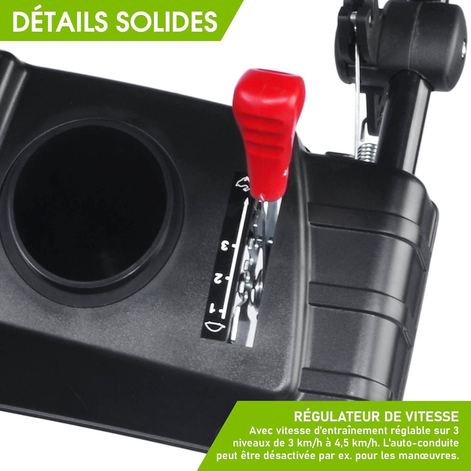 BRAST tondeuse thermique 3 roues TRIKE E-START 224cc 53cm tractée démarrage électrique mulching 4en1 capot en tôle en acier 60l - moteur 4 temps de la marque française GT reglable