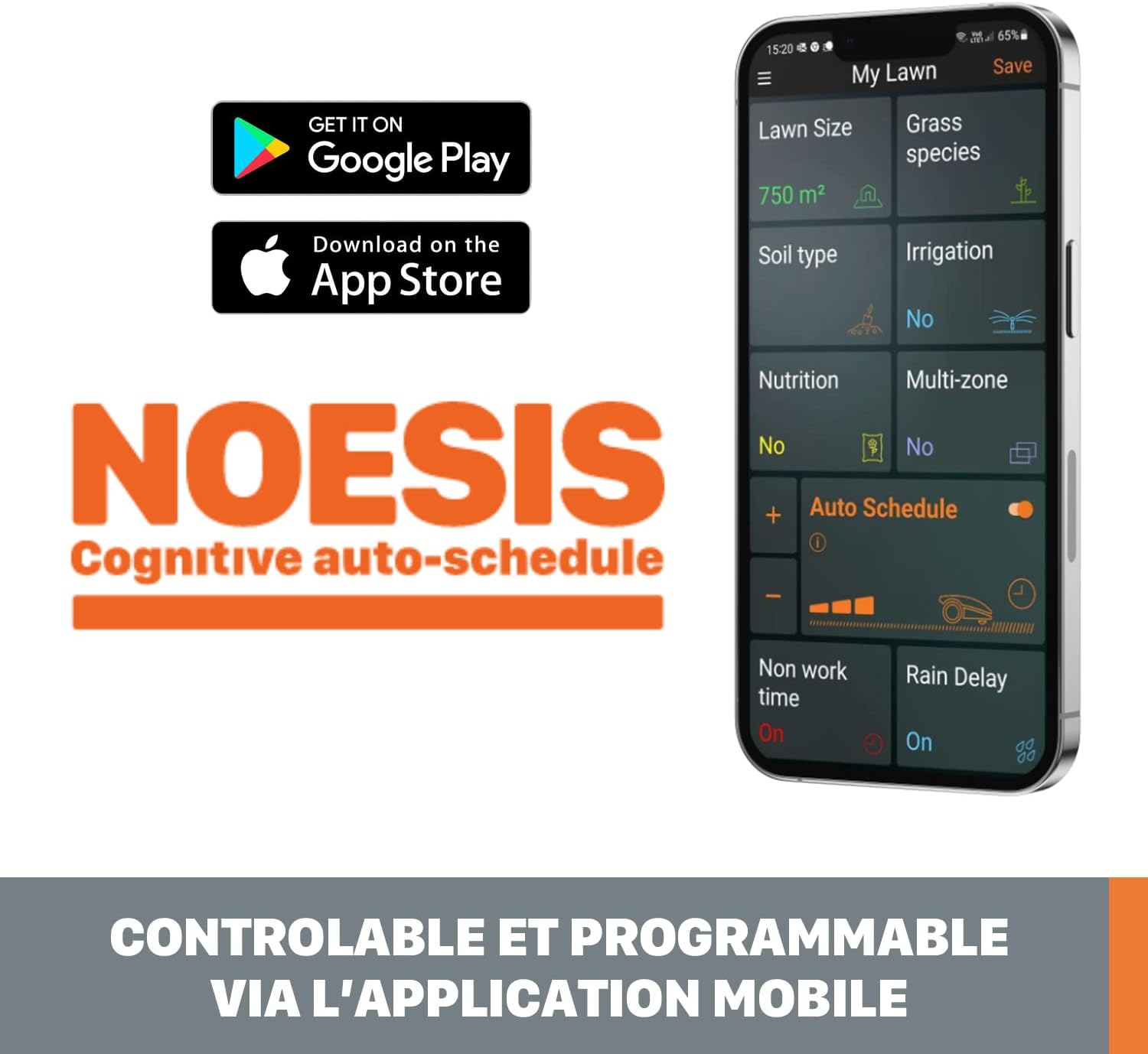 WORX LANDROID Vision WR206E.1, Robot Tondeuse sans Fil périphérique 600 m² Surf.Max 700 m², Installation en 30 Min, Caméra 4K + IA Adaptative, évite Tous Les Obstacles, Coupe des Bordures, Multizone