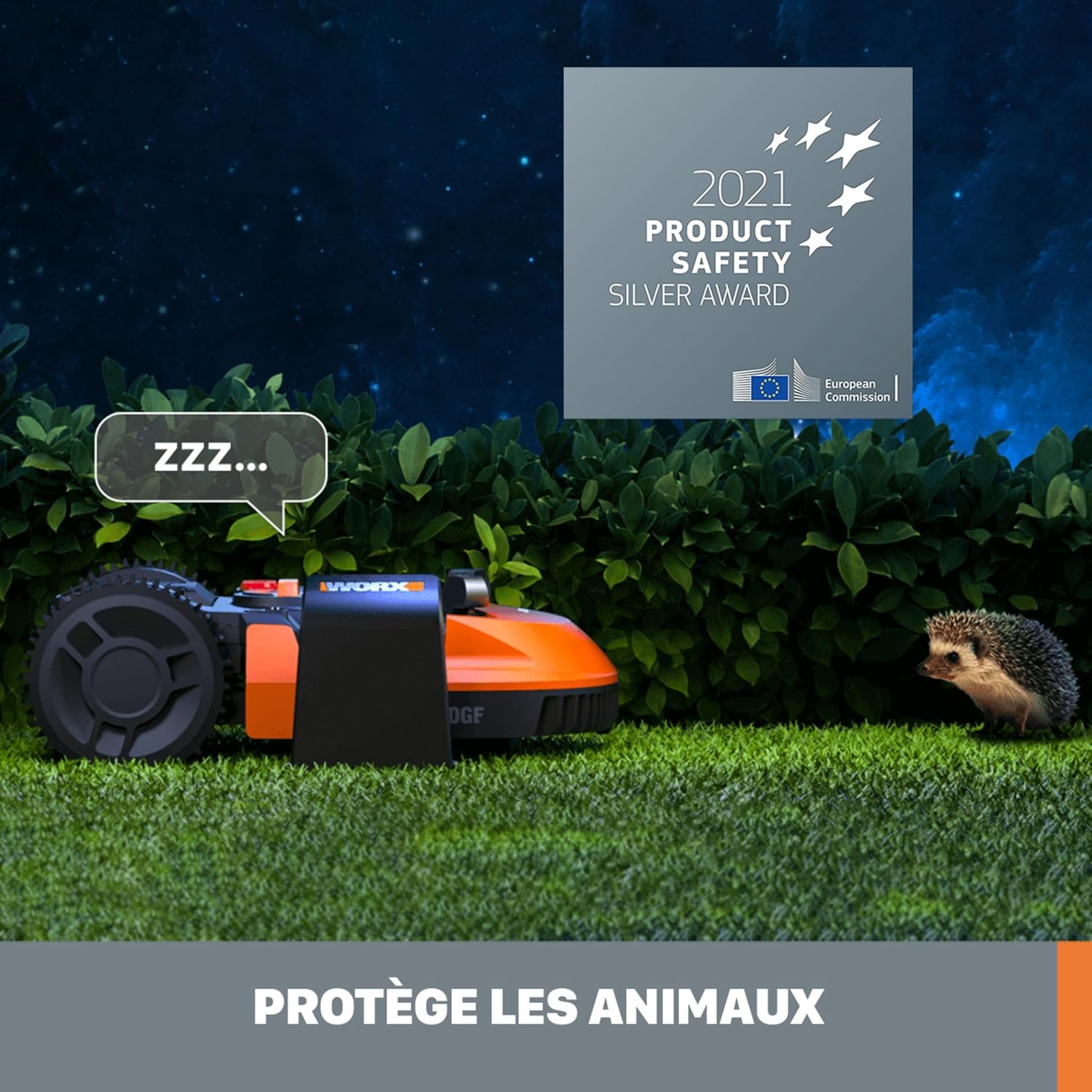 WORX LANDROID Vision WR206E.1, Robot Tondeuse sans Fil périphérique 600 m² Surf.Max 700 m², Installation en 30 Min, Caméra 4K + IA Adaptative, évite Tous Les Obstacles, Coupe des Bordures, Multizone