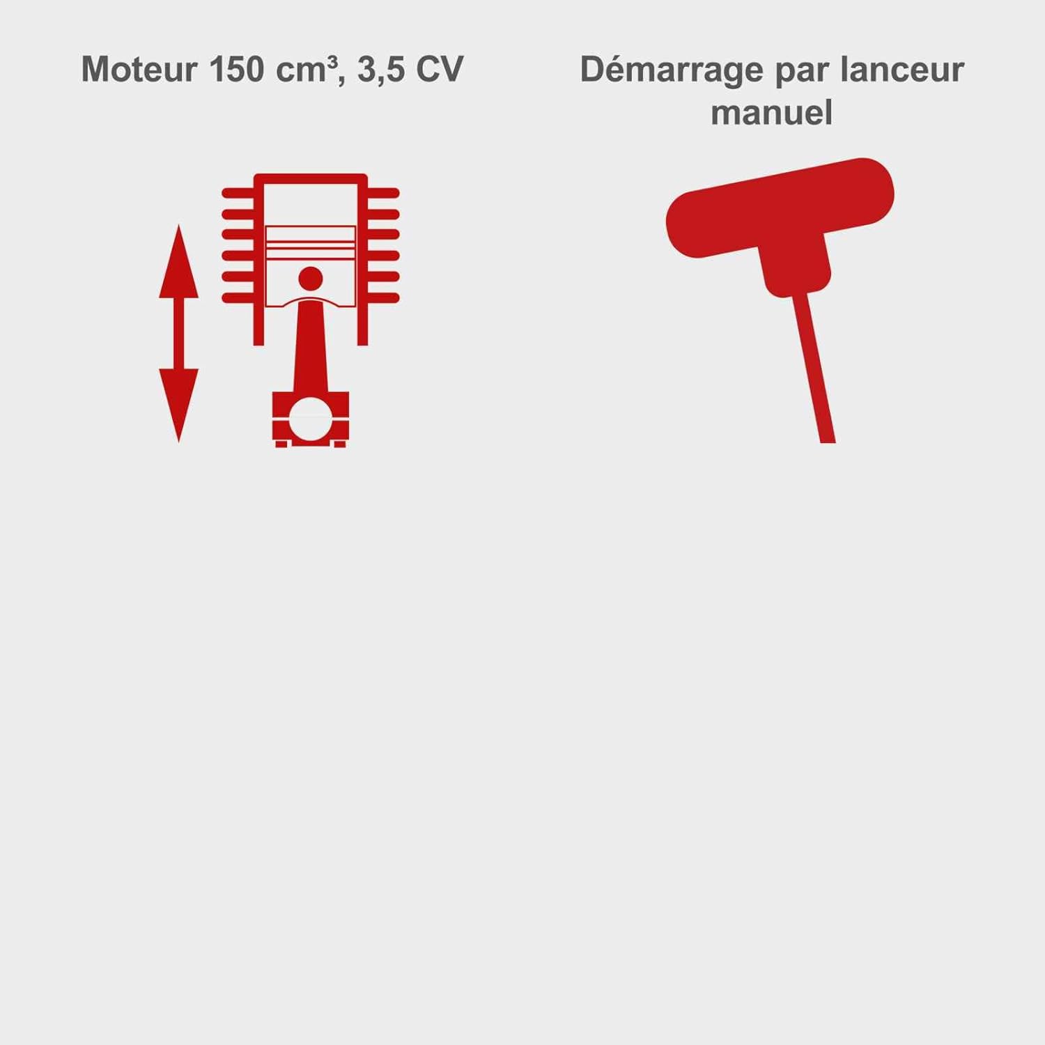 Scheppach Tondeuse à Gazon Thermique MS150-42 | Autotractée - 3,7 CV | Largeur de Coupe 42cm | Raccord Rapide de Nettoyage | Panier 45L | Hauteur - 7 Niveaux | Lame supp. + Huile Incluse