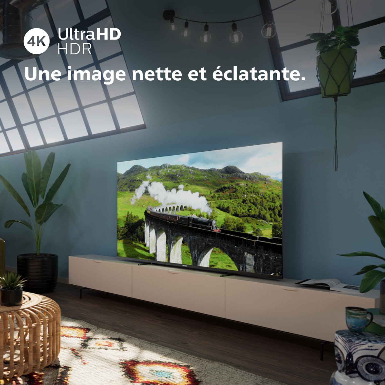 Philips 43PUS7609 Smart TV LED 4K - Écran 43 Pouces avec Plate-Forme Pixel Precise Ultra HD Titan OS et Son Dolby Atmos, Fonctionne avec Alexa et l’Assistant Vocal Google - Gris Anthracite