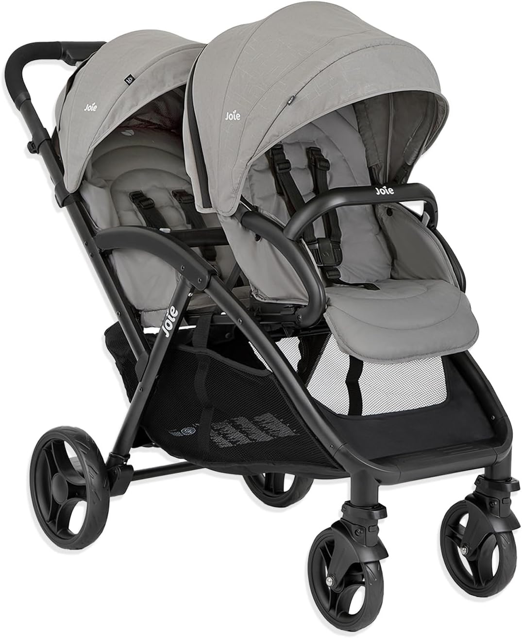 Joie - Evalite™ Duo - Poussette Double - Siège Arrière Inclinable À Plat - Pliage Facile & Compact - Compatible Sièges Auto - Suspension 4 Roues - Harnais 5 Points SoftTouch - Dès la naissance