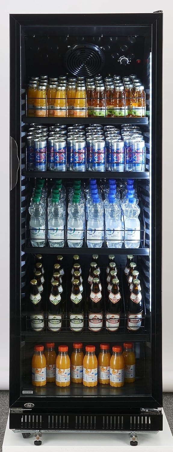 METRO Professional Réfrigérateur à Boissons GSC2360B, Acier/Verre, 62 x 63.6 x 175.3 cm, 347 L, avec Serrure, Noir