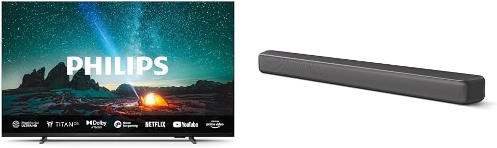 Philips 43PUS7609 Smart TV LED 4K - Écran 43 Pouces avec Plate-Forme Pixel Precise Ultra HD Titan OS et Son Dolby Atmos, Fonctionne avec Alexa et l’Assistant Vocal Google - Gris Anthracite