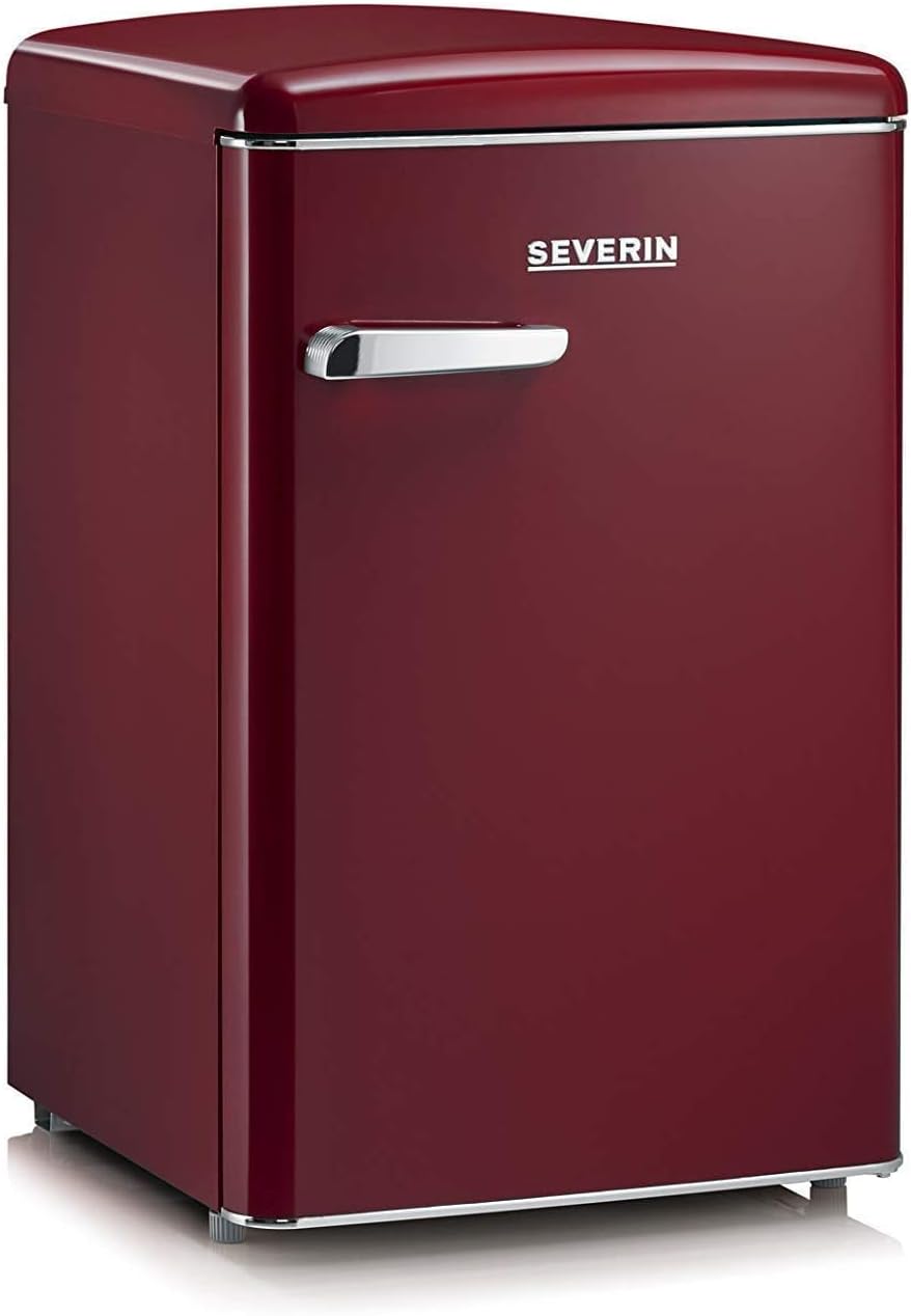 SEVERIN Réfrigérateur Congélateur, Pose libre, Longueur 55 cm, 108L, Classe D, 110 kWh/an, 37 dB, Look rétro, Crème, RKS 8833