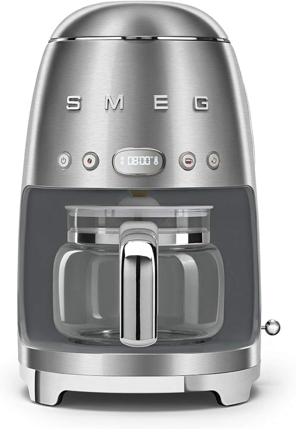 Smeg, Machine à Café Filtre DCF02PBEU, Fonction Arôme et Autostart, Carafe en Verre Jusqu'à 12 Tasses, 2 Niveaux d'Intensité, Mode Maintien au Chaud, 1050 W, Bleu Clair Pastel