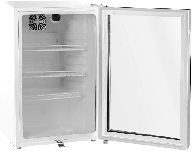 METRO Professional Réfrigérateur à boissons GPC1088, métal/verre, 43 x 49 x 83 cm, 88 L, réfrigération statique, noir