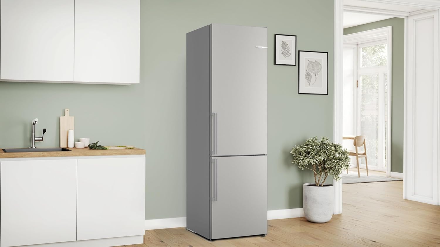 Bosch KGN39AIAT, Série 6, Réfrigérateur combiné pose-libre, 363 L, 203 x 60 (H x L), Inox anti trace de doigts