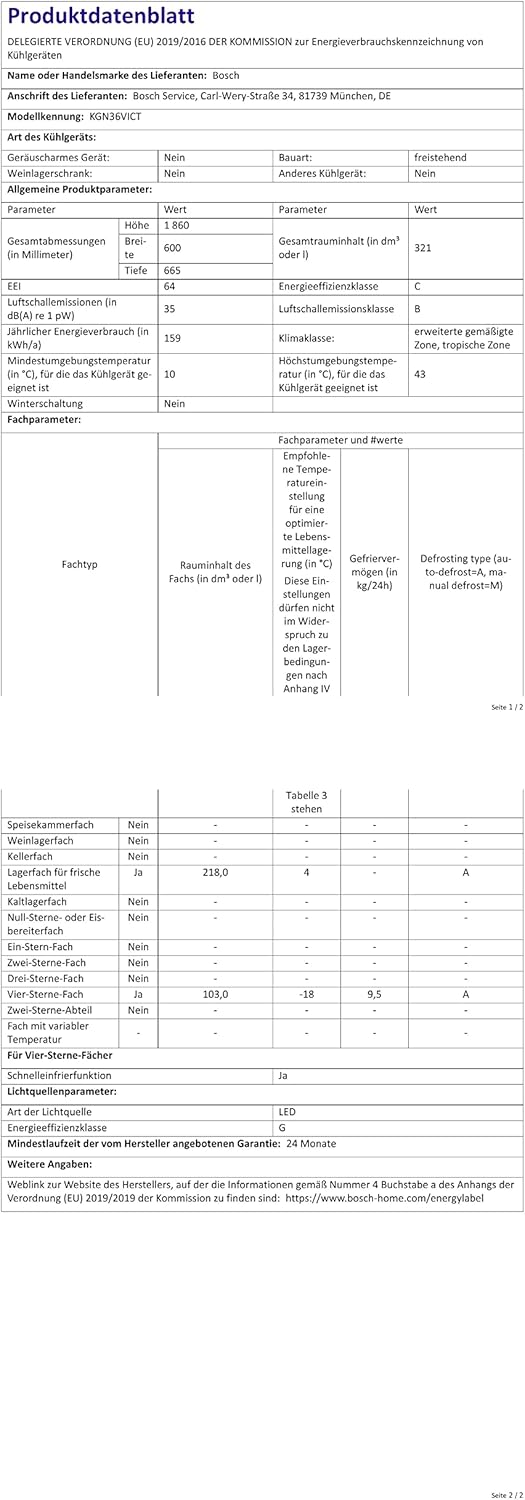 Bosch KGN39AIAT, Série 6, Réfrigérateur combiné pose-libre, 363 L, 203 x 60 (H x L), Inox anti trace de doigts