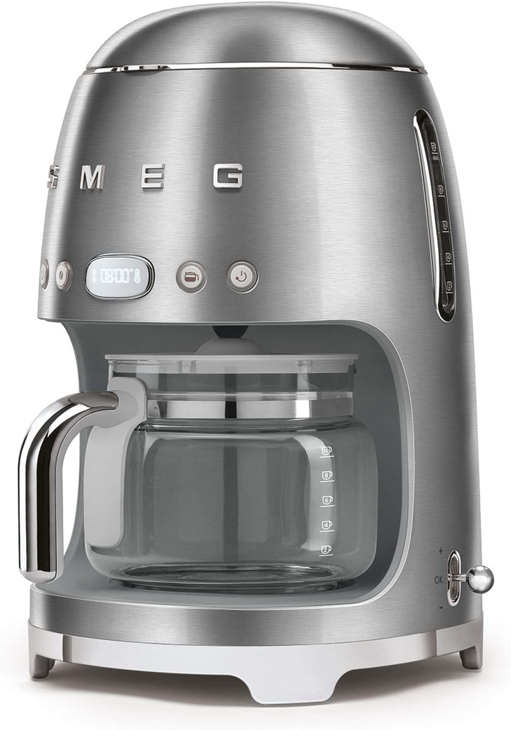 Smeg, Machine à Café Filtre DCF02PBEU, Fonction Arôme et Autostart, Carafe en Verre Jusqu'à 12 Tasses, 2 Niveaux d'Intensité, Mode Maintien au Chaud, 1050 W, Bleu Clair Pastel
