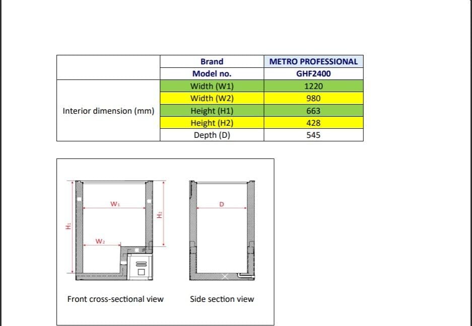 METRO Professional Congélateur bahut GHF2700S, acier, 188 x 73.5 x 94.5 cm, 700 L, 125 W, 3 paniers, éclairage LED, avec serrure, blanc/gris