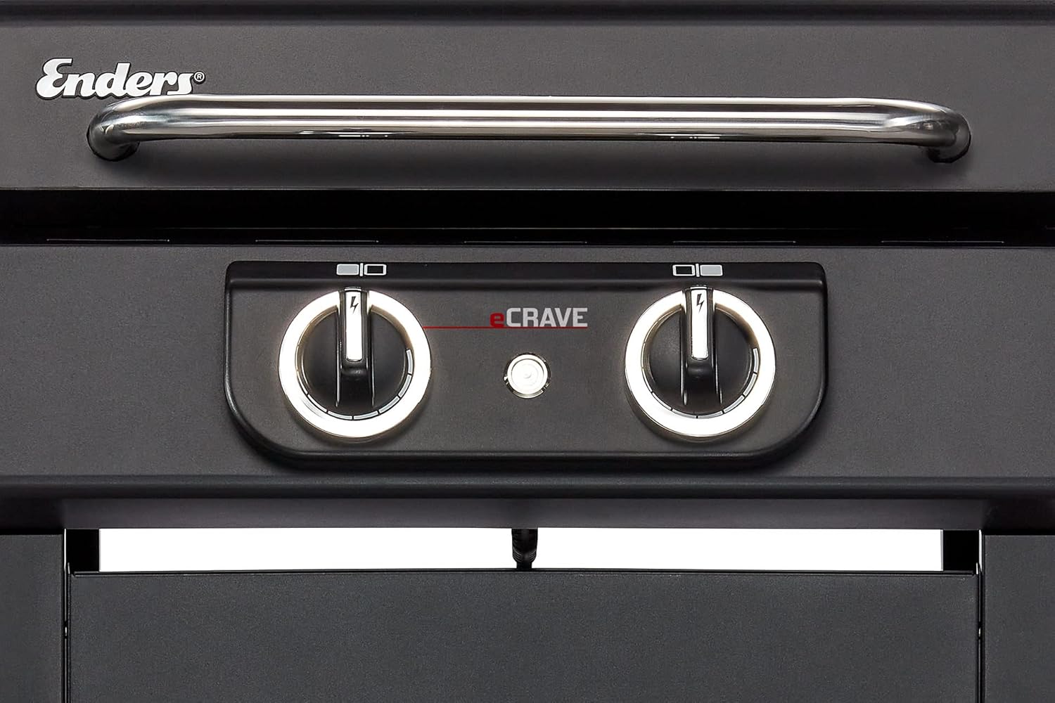 Enders® Barbecue électrique eCRAVE 2, avec grille en fonte, chariot de barbecue avec beaucoup d'espace de rangement, système de nettoyage Simple Clean ™, 2 éléments chauffants puissants, hotte de