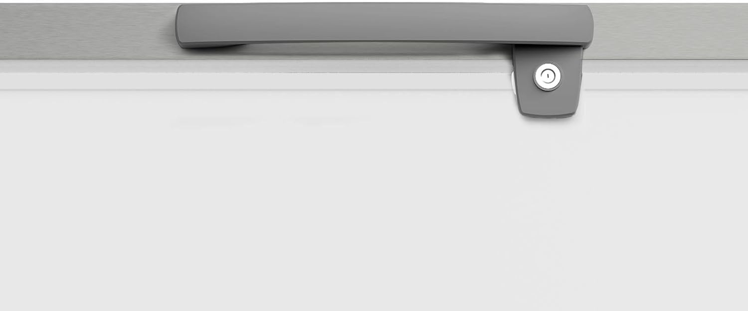 METRO Professional Congélateur bahut GHF2700S, acier, 188 x 73.5 x 94.5 cm, 700 L, 125 W, 3 paniers, éclairage LED, avec serrure, blanc/gris