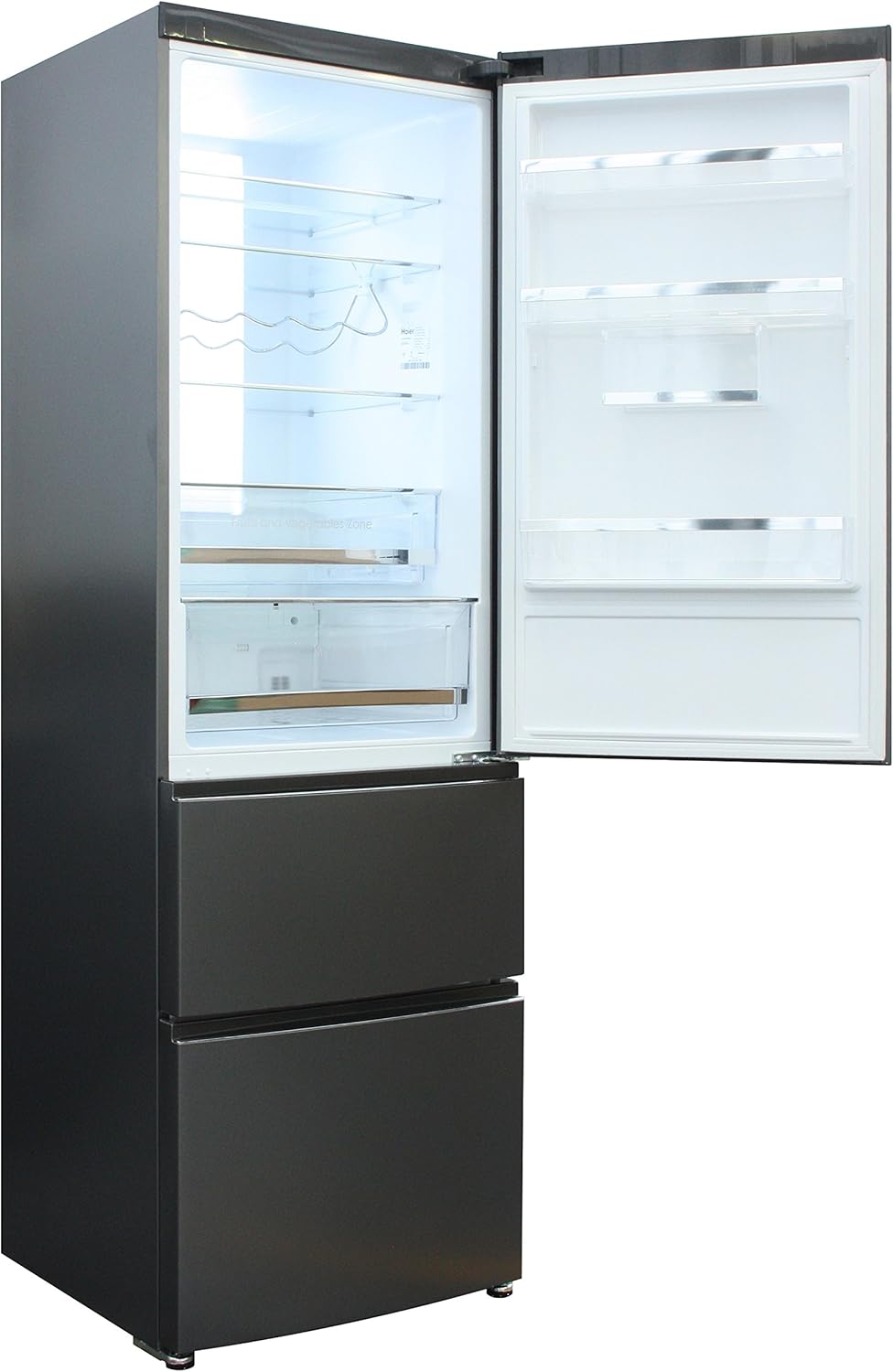 Haier Réfrigérateur/Congélateur A2FE735CFJ - Efficacité énergétique A++ - Hauteur : 190 cm - Capacité : 347 l - Tiroirs de congélation 3D - Aspect acier inoxydable.