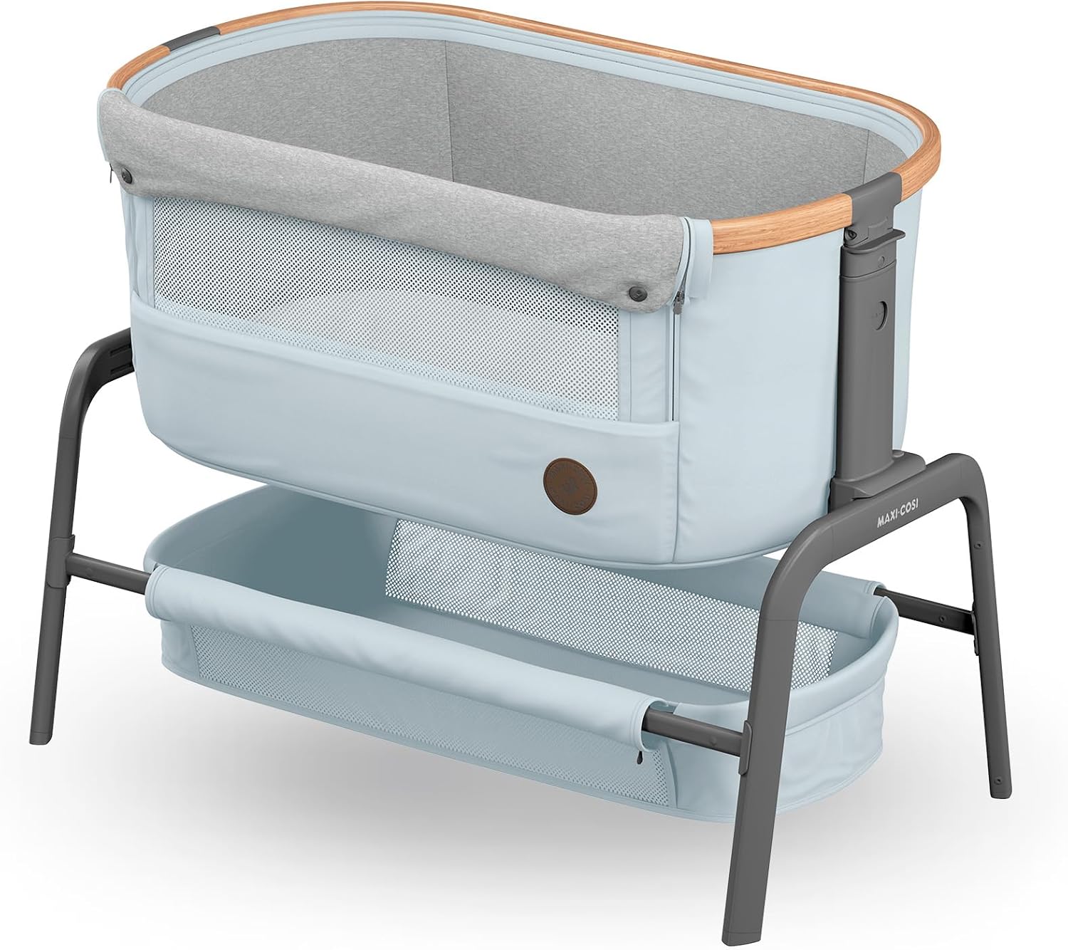 Maxi-Cosi Iora Berceau Cododo, Lit Cododo Bebe Pliable, 0-6 Mois, 9 kg Max, 4 Inclinaisons et 5 Hauteurs, Système Coulissant, Matelas Confort, Grand Panier, Facile à Transporter, Essential Graphite