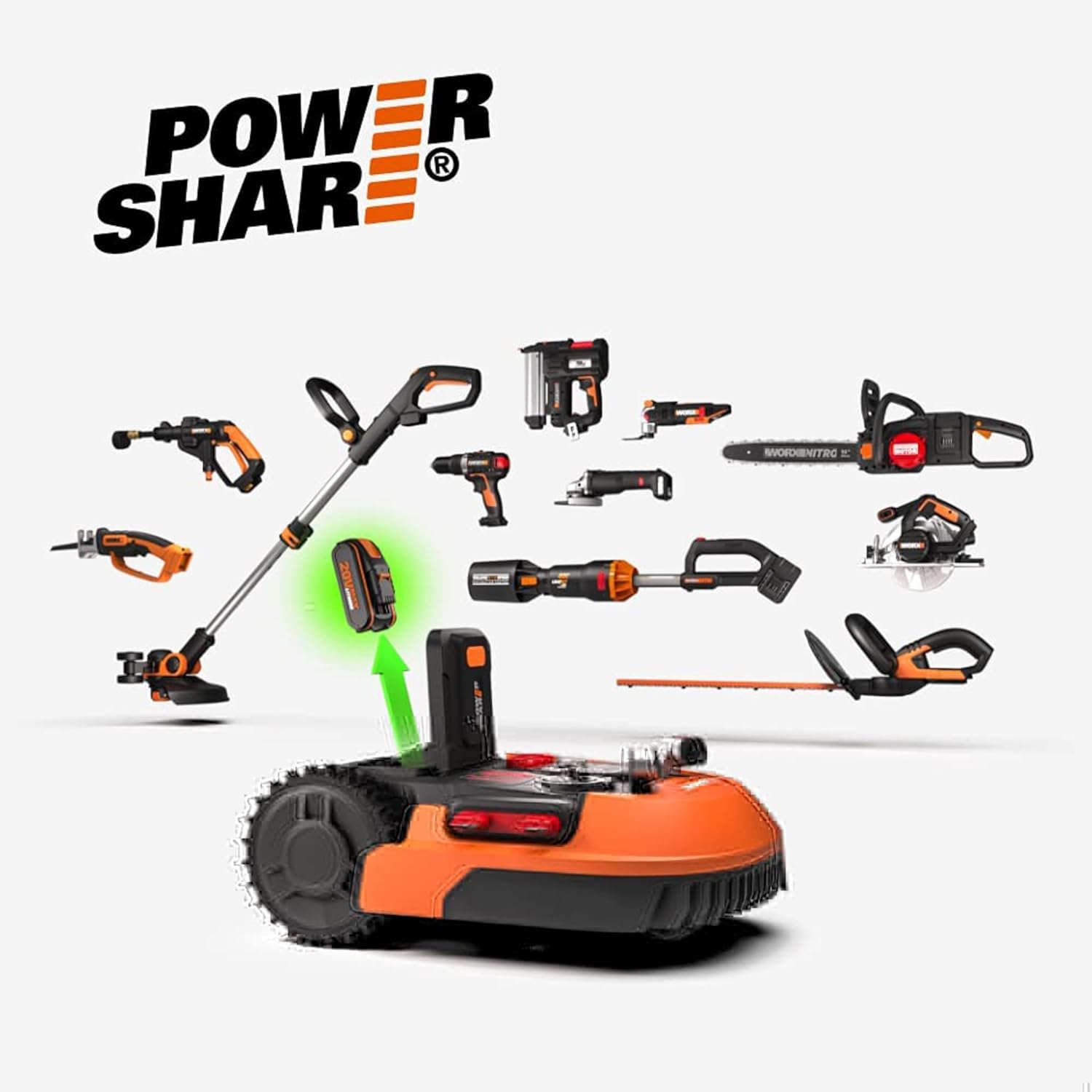 WORX LANDROID Vision WR206E.1, Robot Tondeuse sans Fil périphérique 600 m² Surf.Max 700 m², Installation en 30 Min, Caméra 4K + IA Adaptative, évite Tous Les Obstacles, Coupe des Bordures, Multizone