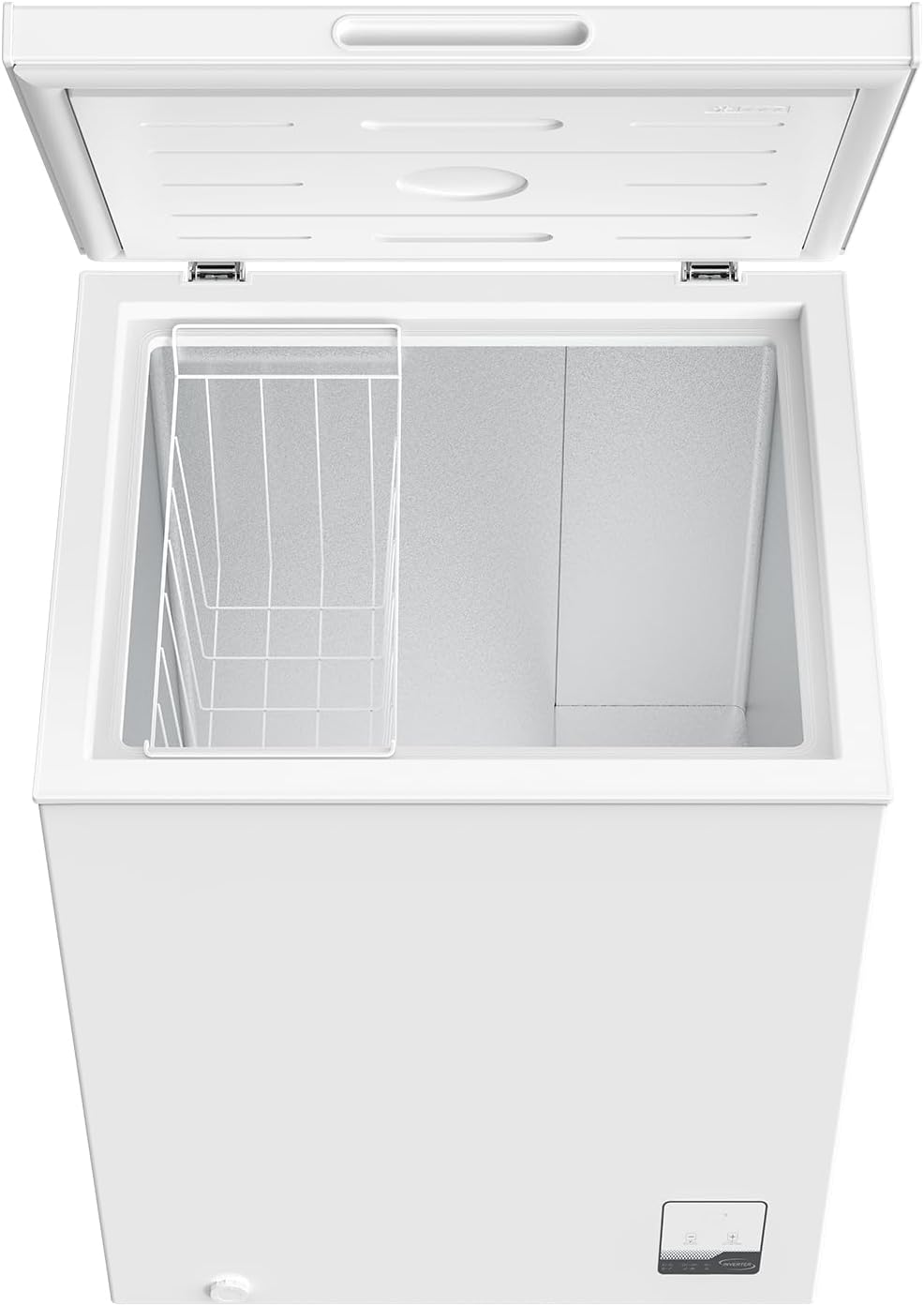 Congélateur coffre CHiQ 142L, 63,5 x 55,6 x 83,5cm, Congélateur Inverter, Affichage de la température extérieure, Mode de congélation rapide -32℃, Grille métallique,Faible bruit