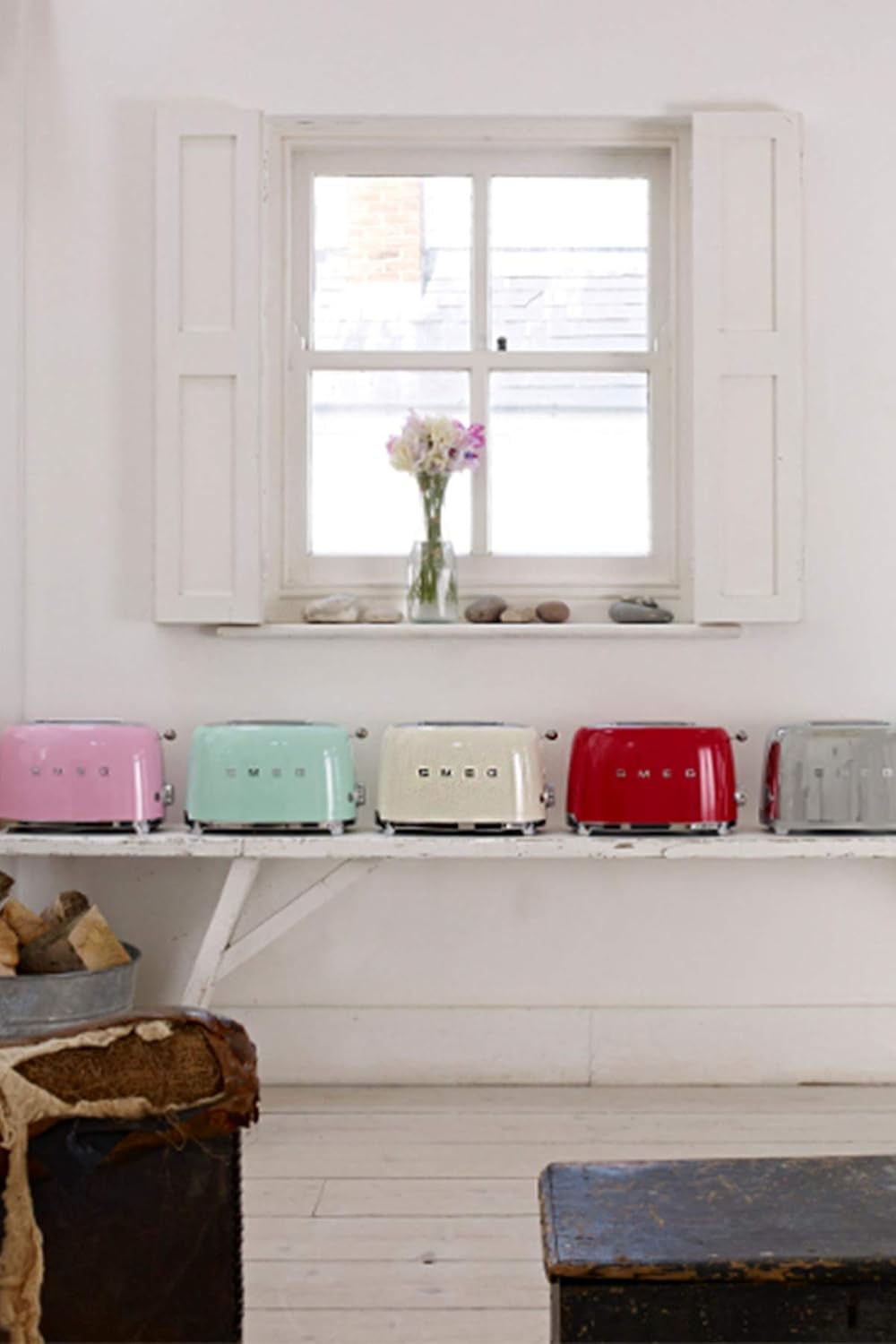 Smeg, Grille-pain 2 Tranches TSF01BLEU, 2 Fentes 36 mm, 6 Niveaux de Brunissage, Fonction Chauffage, Décongélation et Bagel, Éjection Automatique du Pain, Ramasse Miettes, 950 W, Noir