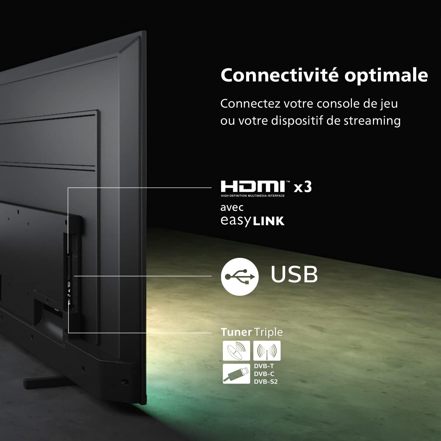 Philips 43PUS7609 Smart TV LED 4K - Écran 43 Pouces avec Plate-Forme Pixel Precise Ultra HD Titan OS et Son Dolby Atmos, Fonctionne avec Alexa et l’Assistant Vocal Google - Gris Anthracite