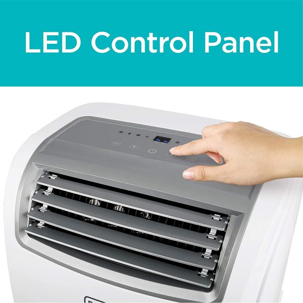 BLACK DECKER 14 000 BTU Climatiseur portable avec chaleur et télécommande, blanc