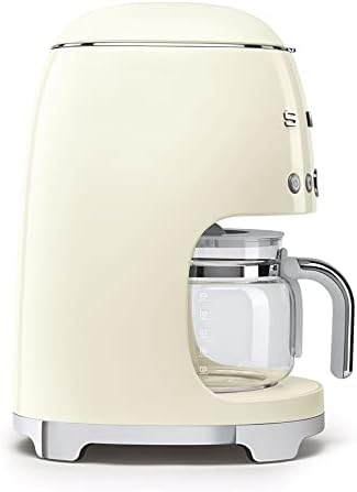 Smeg, Machine à Café Filtre DCF02PBEU, Fonction Arôme et Autostart, Carafe en Verre Jusqu'à 12 Tasses, 2 Niveaux d'Intensité, Mode Maintien au Chaud, 1050 W, Bleu Clair Pastel