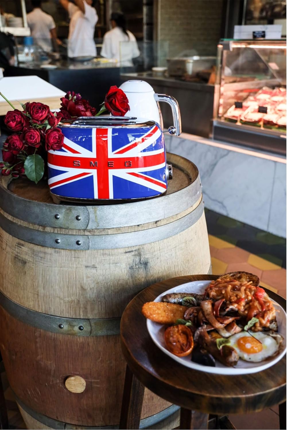 Smeg, Grille-pain 2 Tranches TSF01BLEU, 2 Fentes 36 mm, 6 Niveaux de Brunissage, Fonction Chauffage, Décongélation et Bagel, Éjection Automatique du Pain, Ramasse Miettes, 950 W, Noir