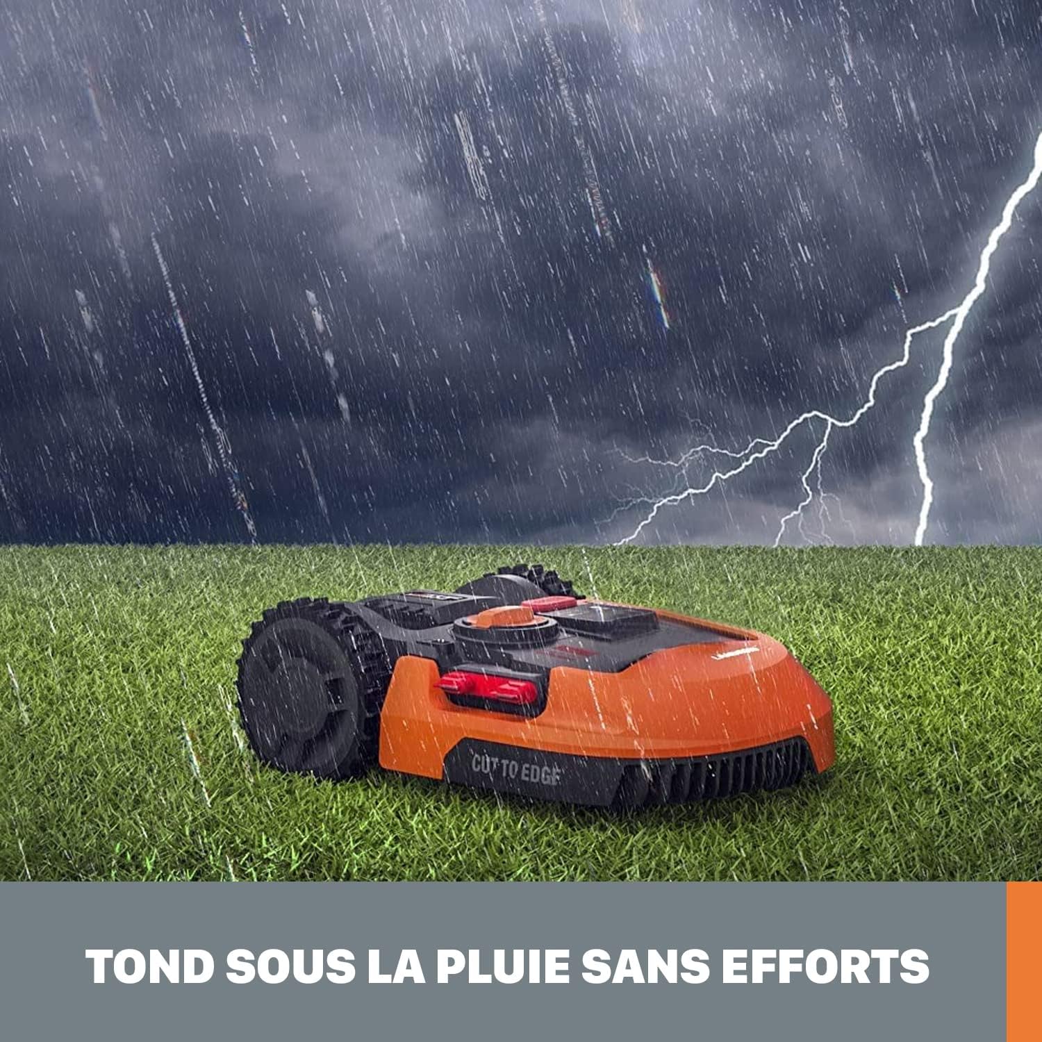 WORX LANDROID Vision WR206E.1, Robot Tondeuse sans Fil périphérique 600 m² Surf.Max 700 m², Installation en 30 Min, Caméra 4K + IA Adaptative, évite Tous Les Obstacles, Coupe des Bordures, Multizone
