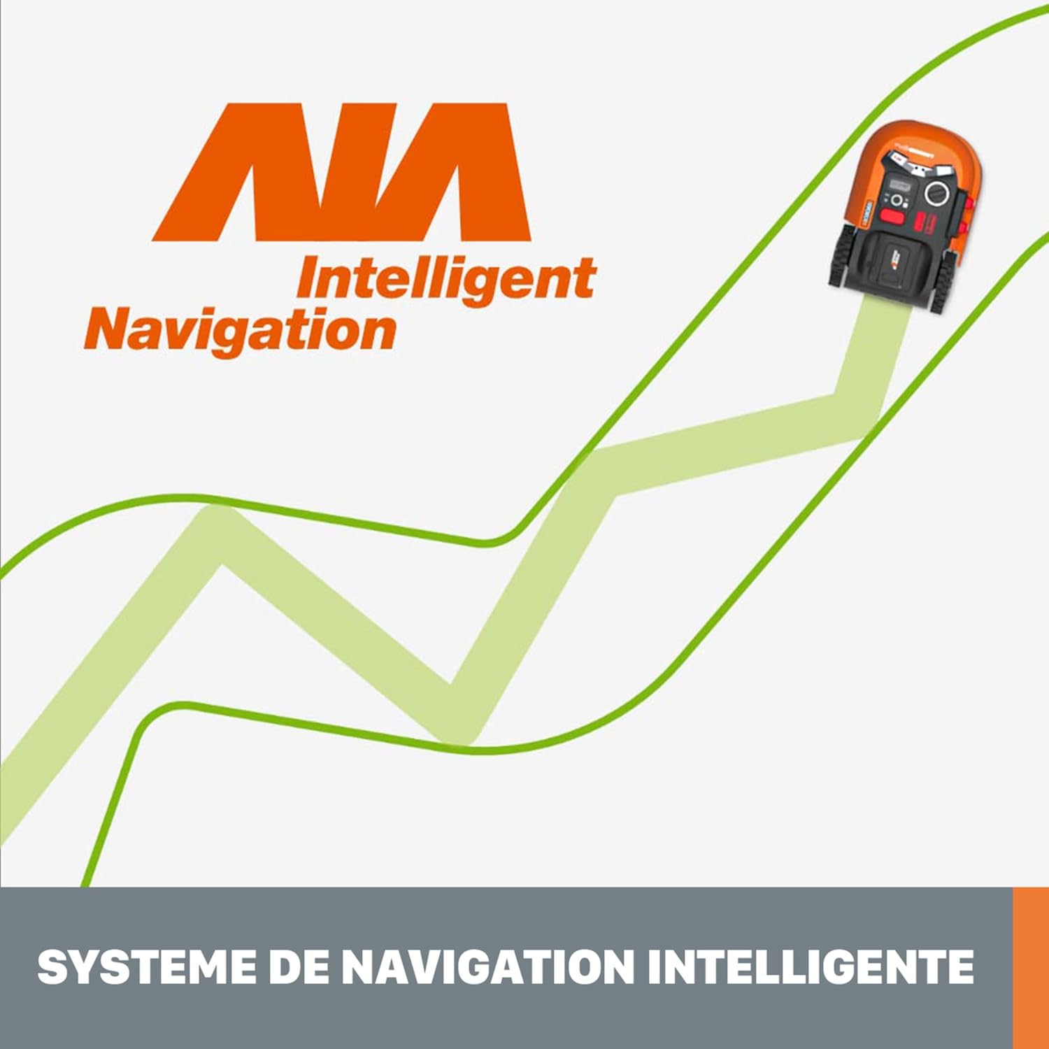 WORX LANDROID Vision WR206E.1, Robot Tondeuse sans Fil périphérique 600 m² Surf.Max 700 m², Installation en 30 Min, Caméra 4K + IA Adaptative, évite Tous Les Obstacles, Coupe des Bordures, Multizone