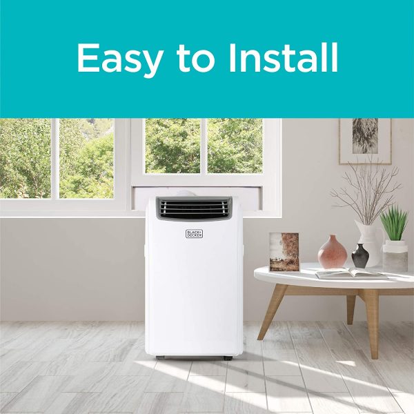 BLACK DECKER 14 000 BTU Climatiseur portable avec chaleur et télécommande, blanc