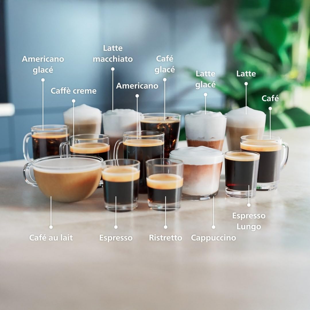 Philips Machine à Expresso Entièrement Automatique 5500 Series–20 Boissons Chaudes et Glacées, Carafe LatteGo Facile à Nettoyer, SilentBrew 40% Plus Silencieuse, QuickStart, Noir et Argent (EP5546/70)