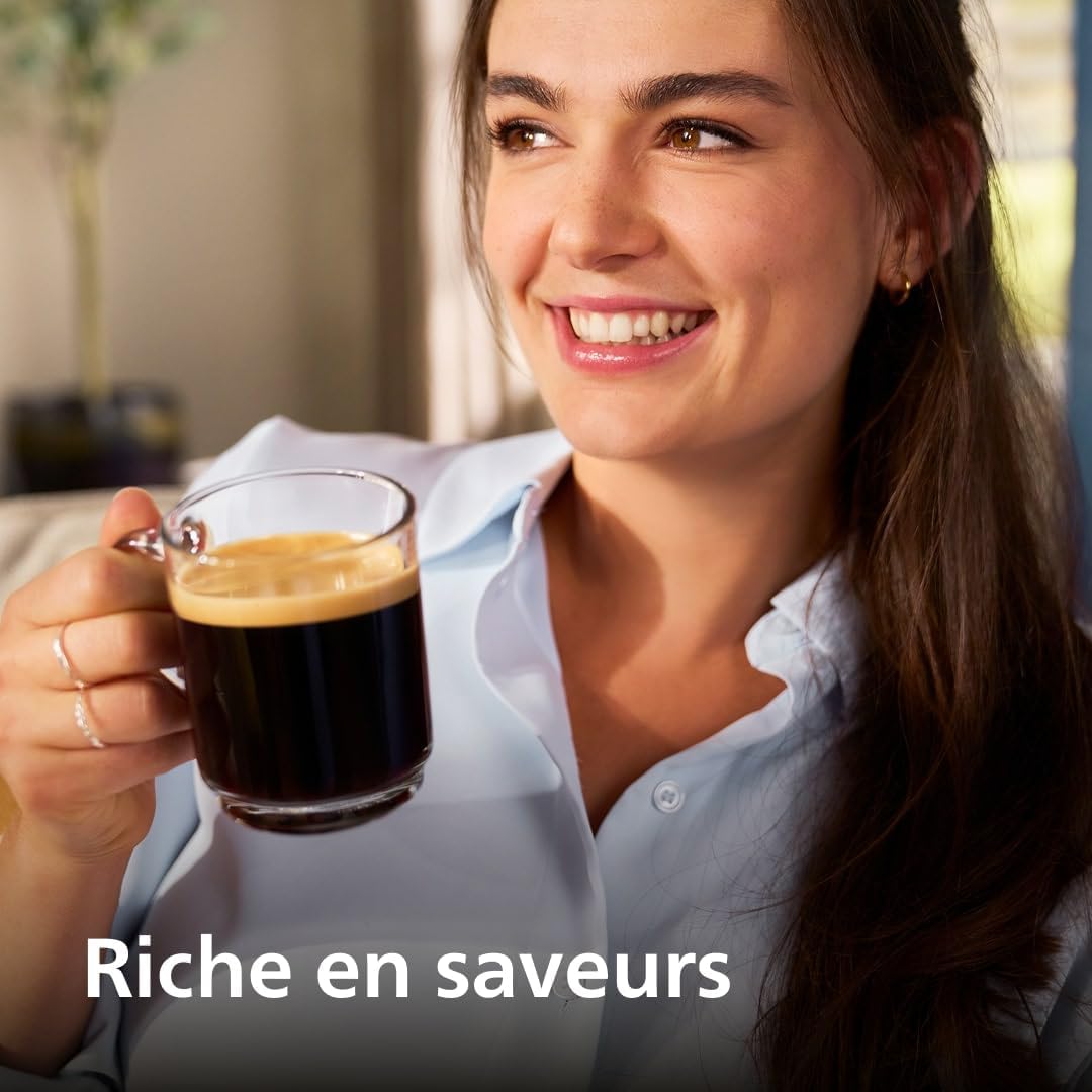 Philips Machine à Expresso Entièrement Automatique 5500 Series–20 Boissons Chaudes et Glacées, Carafe LatteGo Facile à Nettoyer, SilentBrew 40% Plus Silencieuse, QuickStart, Noir et Argent (EP5546/70)